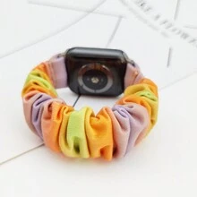 1入組女式彈性柔軟印花頭帶,可與apple Watch 49/45/44/42/41/40/38mm系列ultra/se/8/7/6/5/4/3/2/1的錶帶兼容 - 彩色 - 查看 3