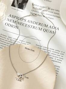 1pc Fashionable Heart & Letter Detail Necklace, Cute Gift For Special Occasions Valentines