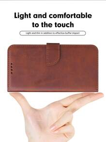 适用于男士的手机壳，适用于 16的高级仿皮翻盖保护壳+支架手机壳，做工精良的全套手机壳，兼容 11/12/13/14/15 Pro Max，兼容三星S24U，兼容OPPO，兼容vivo，兼容红米Note 11/12 Pro，国际版，非国内版 - 棕色 - 查看 6