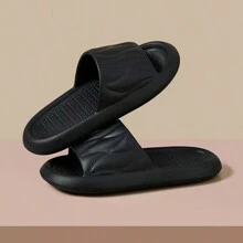 EVA Lightweight Comfortable Non-Slip Slippers, Unisex Home Bathroom Shower Sandals, Summer - A442 Black - View 3