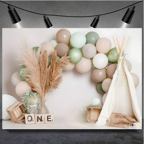 Birthday Photography Backdrop Balloon Tent Boho Style 1st Birthday Party Banner Cake Table Decoration Backgrounds,Christmas
