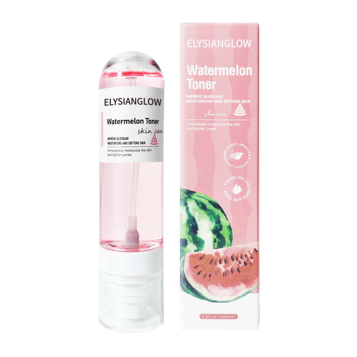 100ml 西瓜萃取化妝水;含升麻與芍藥根萃取的保濕清爽噴霧;含透明質酸的保濕緊緻面部噴霧;毛孔緊緻清爽身體噴霧 - 粉色 - 查看 1