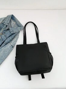 Túi đeo vai và đeo chéo thời trang dành cho nữ, thiết kế nối với sức chứa lớn, thích hợp đi học, đi làm, mua sắm, v.v. (Khóa kéo, lớp lót bên trong, vừa với điện thoại, ví quần short, mỹ phẩm, v.v.), túi tote cho học sinh, nhiều ngăn, hoàn hảo cho bãi biển, đi học, đi làm và sử dụng hàng ngày - màu đen - Xem 6