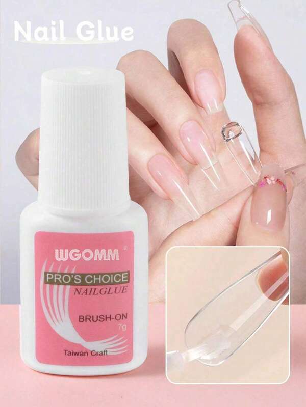 غراء شريحة أظافر متعدد الاستخدامات، سعة 2g/7g/20g متاحة للاختيار، جاف سريعا، طويل الأمد، مناسبة للأظافر التي تحتوي على الماس أو الشريحة، غراء مميز للصالون، قطعة واحدة