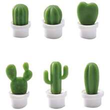 Creativo 3d Cactus En Maceta Imán Pegatina De Frigorífico Con Bloc De Notas, Diseño Magnético De Planta Suculenta - Blanco - Ver 7