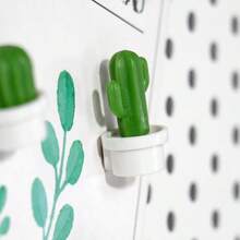 Creativo 3d Cactus En Maceta Imán Pegatina De Frigorífico Con Bloc De Notas, Diseño Magnético De Planta Suculenta - Blanco - Ver 4