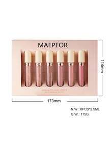 HANDAIYAN 6PCS Matte Lipstick Long-Lasting Waterproof Lipsticks Kit For Women Valentine's Day Birthday,Matte Liquid Lipstick 6PCS Nude Brown Velvety Lip Gloss Kit Long-Lasting Wear Non-Stick Cup And Not Fade Lipstick Set For All Undertone,Matte Lipstick - 杏色 - 查看 9