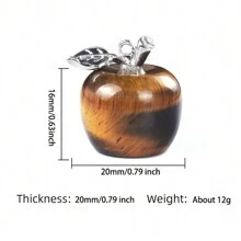 1pc Natural Crystal Jade Apple Small Ornament Mixed Colorful Gift