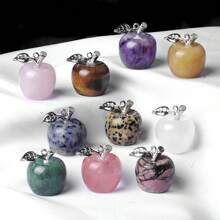 1pc Natural Crystal Jade Apple Small Ornament Mixed Colorful Gift