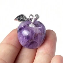 1pc Natural Crystal Jade Apple Small Ornament Mixed Colorful Gift