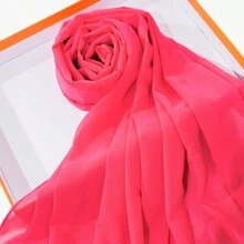 1pc Solid Soft Chiffon Scarf For Daily Casual Life Women Hijab - Multicolor - View 23