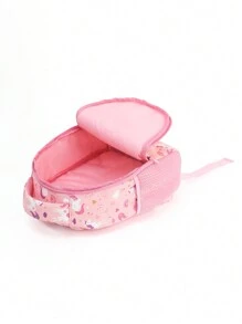 1pc Cute Pink Unicorn Backpack For Kids, Cartoon Style With Front Pocket And Adjustable Shoulder Straps, Suitable For Daily Commute And School Use - Pink - View 6