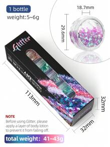 6 件/套 6 色女士化妝漸變閃閃發光套裝,混合虹彩激光珠光寵物材料藝術閃光閃光粉,包括金色、藍色、橙色、粉紅色、綠色和紅色,適合眼影、面部、身體和頭髮裝飾貼紙,非常適合家庭、沙龍、音樂節、約會、週年紀念、生日派對、手工藝品、diy 材料、配件。 - 彩色 - 查看 5