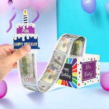Surprise Birthday Gift Money Box With Pull Out Birthday Card And Bags Balloon Box - A Fun Way To Gift Cash For Birthdays - Black - View 5