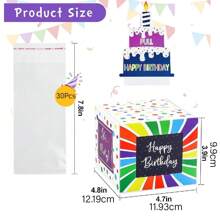 Surprise Birthday Gift Money Box With Pull Out Birthday Card And Bags Balloon Box - A Fun Way To Gift Cash For Birthdays - Black - View 4