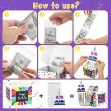 Surprise Birthday Gift Money Box With Pull Out Birthday Card And Bags Balloon Box - A Fun Way To Gift Cash For Birthdays - Black - View 6