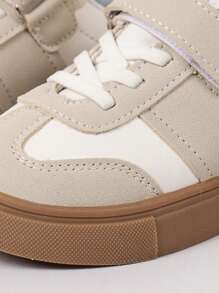 1pair Girls' Lightweight Flat Casual Sports Sneakers, Four Seasons, Athletic Training Shoes - Beige - View 5