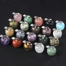 1pc Natural Crystal Jade Apple Small Ornament Mixed Colorful Gift