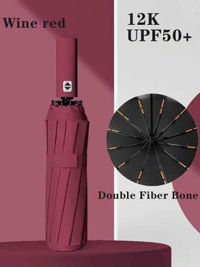 24 stecche Ombrello completamente automatico per scuola, ufficio, casa, viaggio, forniture per il ritorno a scuola, rinfrescante d'estate, spiaggia, viaggi