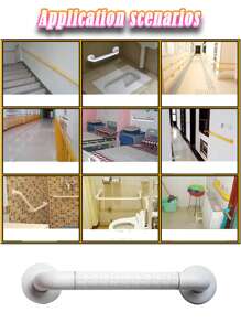 LEAPAIR 30cm白色不銹鋼淋浴拉手毛巾架浴室安全拉手,帶防滑握把,馬桶浴缸樓梯手扶手支撐浴室防滑抓手、無障礙洗手間防滑欄杆 - 白色 - 查看 6