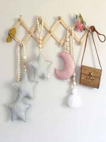 2入組帶有10個掛鉤的木製衣架,創意家居衣櫃掛鉤壁掛收納架,適用於衣服、帽子、包袋、毛巾 - 咖啡棕 - 查看 8