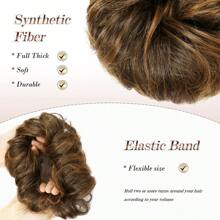 Mahogany color Bun Hair Piece Tousled Updos Curly Wavy Hair Buns Hair Piece for Women and Girls Messy Hair Bun Scrunchie Extensions for Daily Wear
