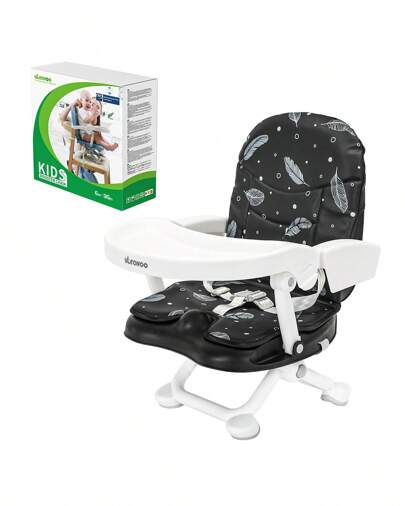  UBRAVOO Portable High Chair 6 Months Plus, Lightweight Baby Booster Seat With Removable Tray, Easy Clean Folding Booster Chair For Babies Toddlers