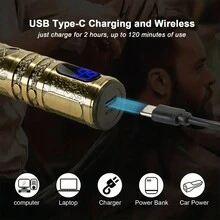 1 件毛发修剪器，男士胡须修剪器，电动剃须刀，无绳理发器，零间隙 T 型刀片衬垫，美容剪发套装，送给男士丈夫父亲的礼物 - 銅色 - 查看 8