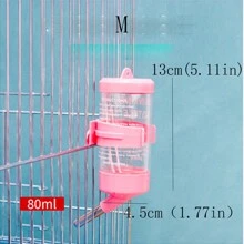 Hamster Water Bottle Holder, Guinea Pig Water Dispenser Stand With Water Bottle, 1 Set (1 Holder + 1 Bottle) - Pink - View 4