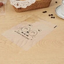 100入組卡通與標語圖形隨機包裝袋，透明自鎖餅乾袋，適用於派對烘焙婚禮禮品袋 - 無色 - 查看 7