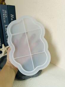 1 件可爱云朵托盘水泥模具 DIY 水磨石储物托盘硅胶模具小饰品展示托盘石膏环氧树脂模具 - 白色 - 查看 6