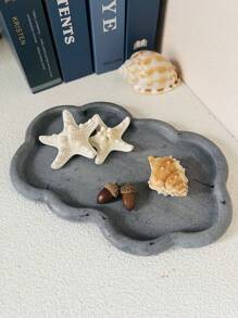 1 件可爱云朵托盘水泥模具 DIY 水磨石储物托盘硅胶模具小饰品展示托盘石膏环氧树脂模具 - 白色 - 查看 3