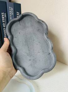 1 件可爱云朵托盘水泥模具 DIY 水磨石储物托盘硅胶模具小饰品展示托盘石膏环氧树脂模具 - 白色 - 查看 7