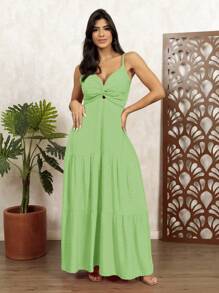 Women Dresses - Lime Green - View 1