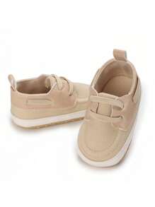 0-1歲嬰兒男孩杏色低幫透氣休閒運動鞋,具有防滑鞋底 - 杏色 - 查看 4