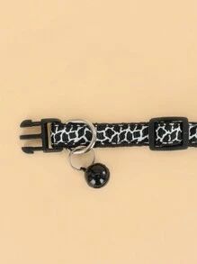 1pc Pet Collar With Mesh Pattern, Bell And Bow Tie For Cat And Dog