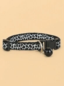 1pc Pet Collar With Mesh Pattern, Bell And Bow Tie For Cat And Dog
