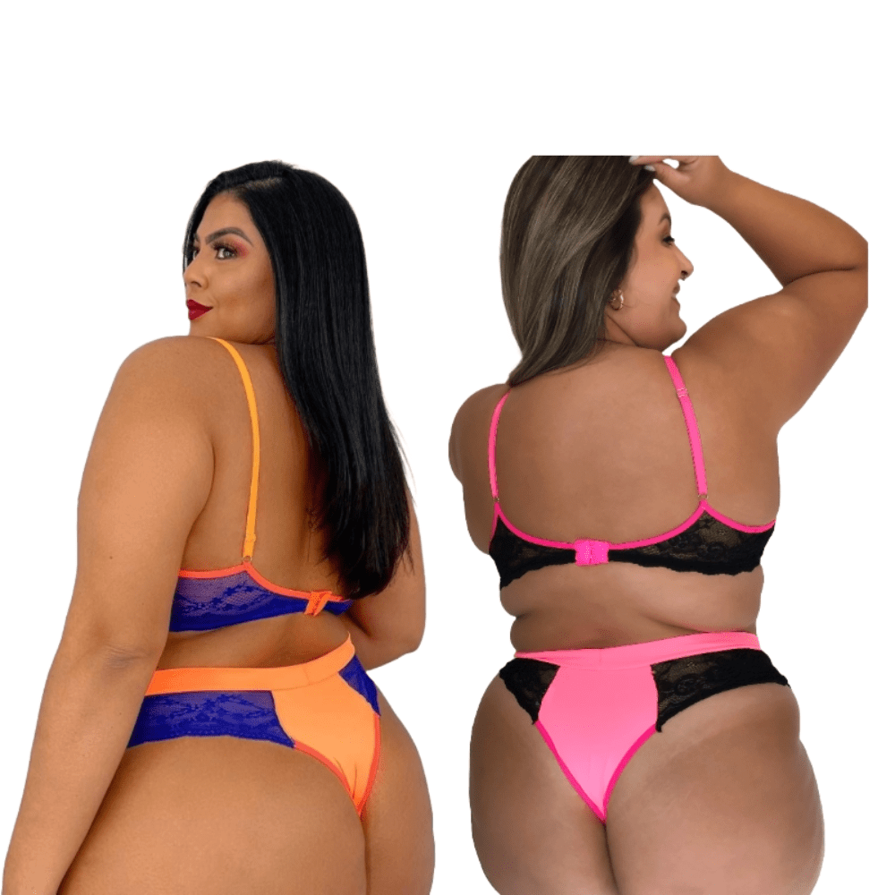 Plus Size Sexy Lingerie - Blanco y Negro - Añade 2