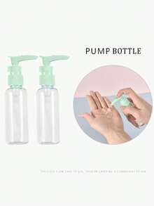 1set Travel Bottles Set For Travel Size Containers Kit Portable Leak Proof Refillable Squeeze Cosmetic Airplane Essential Shampoo Hair Conditioner,(Packaging Is Not Fixed) - Green - View 4