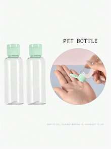 1set Travel Bottles Set For Travel Size Containers Kit Portable Leak Proof Refillable Squeeze Cosmetic Airplane Essential Shampoo Hair Conditioner,(Packaging Is Not Fixed) - Green - View 5