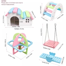 倉鼠玩具隨機彩虹橋,跷跷板攀登消痣小動物活動玩具diy倉鼠籠配件 - 彩色 - 查看 6
