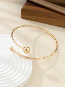 1入金屬極簡海灘風開口手環,適用於女性