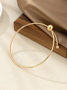 1入金屬極簡海灘風開口手環,適用於女性