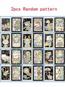 2 Hojas Divertidas Pegatinas De Puntos De Acertijos Para Niños - Lindos Animales De Dibujos Animados, Juguete De Entrenamiento De Educación Temprana De Pegatinas De Pintura (patrón Aleatorio) - Multicolor - Ver 8