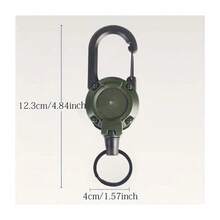 一个防盗金属钥匙扣（带伸缩绳），一个可伸缩的弹性钥匙扣，适合户外露营和徒步旅行。 - 卡其色 - 查看 2