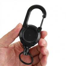 一个防盗金属钥匙扣（带伸缩绳），一个可伸缩的弹性钥匙扣，适合户外露营和徒步旅行。 - 卡其色 - 查看 10