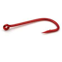 Rompin 100pcs/Pack Ultra Small Red-Sleeve Fishing Hook With Tube & Ring & Hole Design, Minnow Hooks In 1-10#