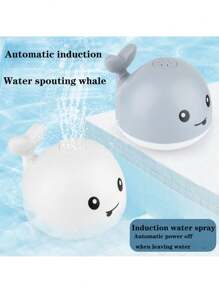嬰兒洗澡玩具電感噴水鯨魚游泳池浴缸玩具禮物 - 灰色 - 查看 4