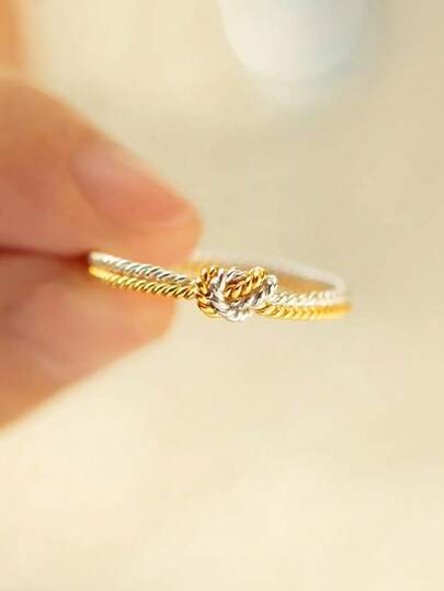 MADEONE 1枚S925纯银复古扭纹单环戒指，精致首饰，夏季日常配饰，婚礼订婚新娘首饰