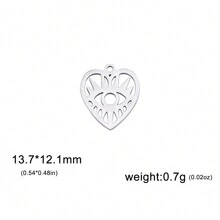 5pcs/Set Stainless Steel Heart Shaped Pendant For Necklace, Earrings, Hat, Brooch Making, Valentine's Day Gifts Diy Crafts